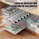 Com zíper Caixa de armazenamento empilhável para sapatos, caixa de armazenamento transparente multifuncional em concha